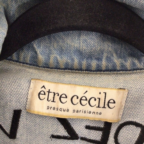 Women's Blue Jean Jacket with Pink Flamingo Design - Picture 7 of 12